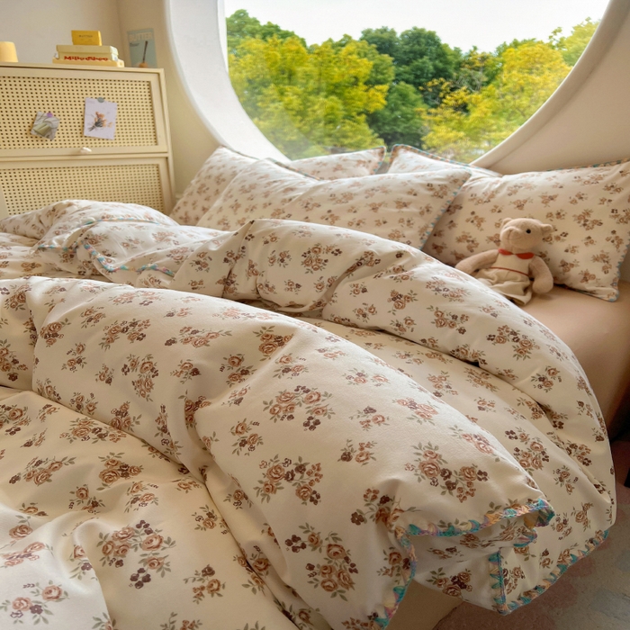 91家纺网 家纺一手货源 找家纺 葡萄家 2025爆款高克重彩色三角针A类针织双层纱四件套 提供买家秀 弥拉