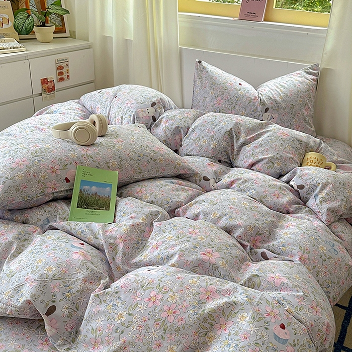 91家纺网 家纺一手货源 找家纺 田野2025新款13372全A全棉四件套 屋顶花园