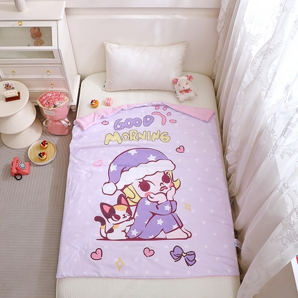 91家纺网 家纺一手货源 找家纺 （总）八零年代 2025新款儿童A类天丝夏被冰爽棉空调被凉感被幼儿园凉席夏被三件套