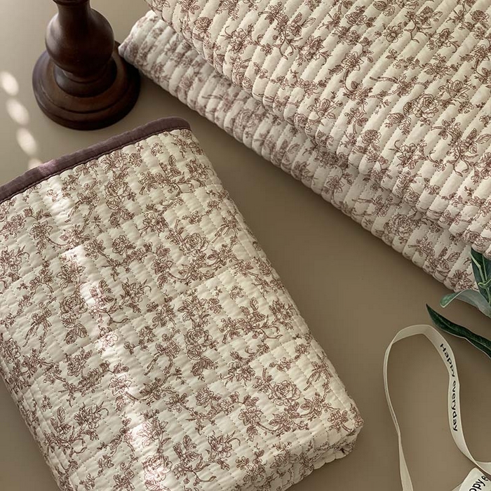 91家纺网 家纺一手货源 找家纺 汇庭 2025新款蔓莎床盖三件套系列-实拍 菲莉棕