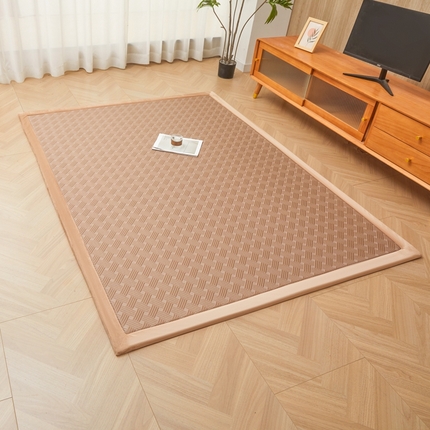 91家纺网 家纺一手货源 找家纺 昊川2025年新款 凉豆豆凉席地垫 针织咖