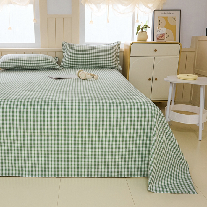 91家纺网 家纺一手货源 找家纺 首爱家纺 2025新款色织老粗布床单老粗布凉席三件套 如夏