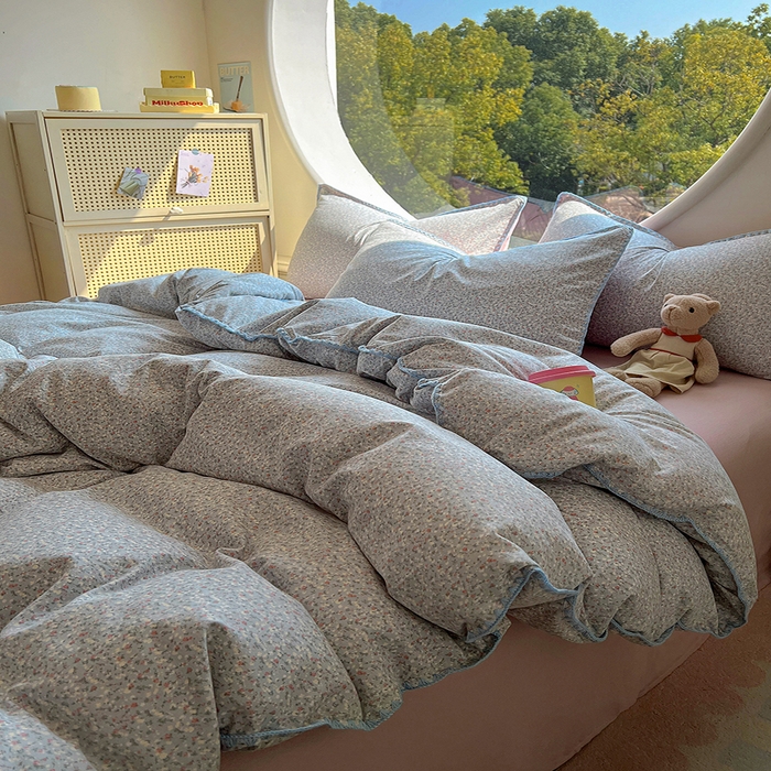 91家纺网 家纺一手货源 找家纺 葡萄家 2025爆款高克重彩色三角针A类针织双层纱四件套 提供买家秀 三寻