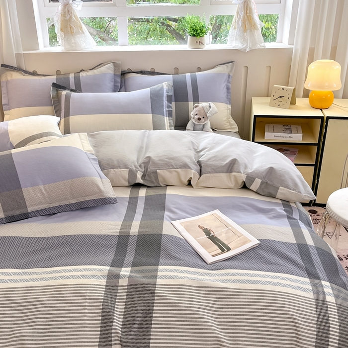 91家纺网 家纺一手货源 找家纺 大吉 2025新款100全棉纯棉喷气小清新被套四件套纯棉三件套床笠四件套单被套单枕套 卡迪