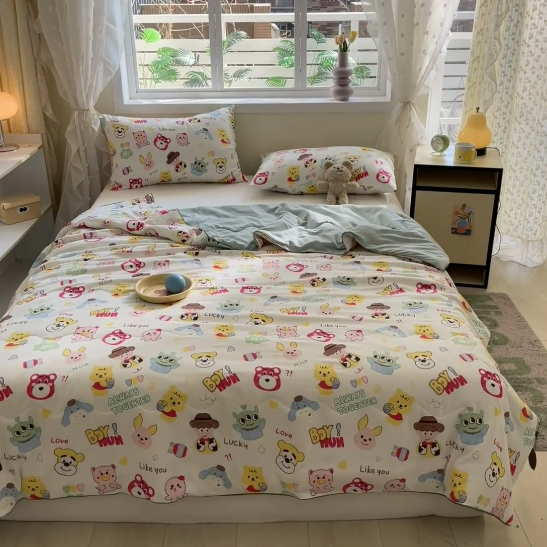 91家纺网 家纺一手货源 找家纺 贝扬思家纺 2025新款水洗皱皱纱系列夏被-系列二 童话世界