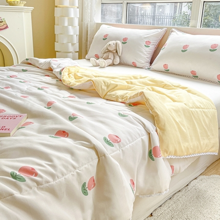 91家纺网 家纺一手货源 找家纺 （总）慕尚家纺 2025新款水洗棉花边工艺羽丝棉卡通系列夏被