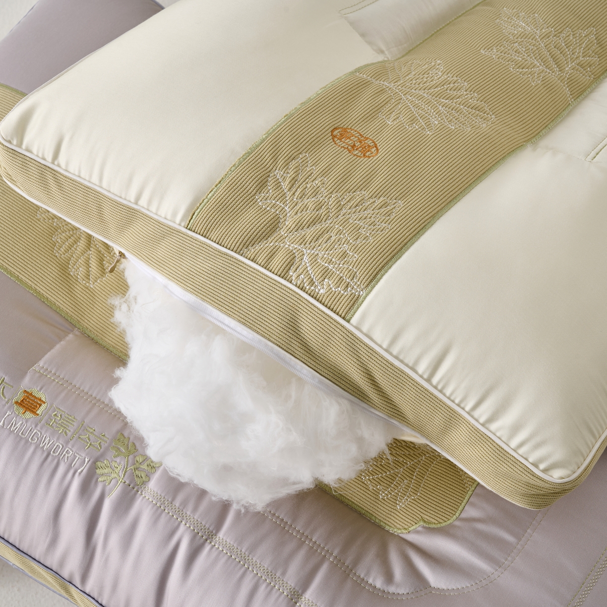 91家纺网 家纺一手货源 找家纺 2025新款艾草助眠护颈枕头枕芯 灰色