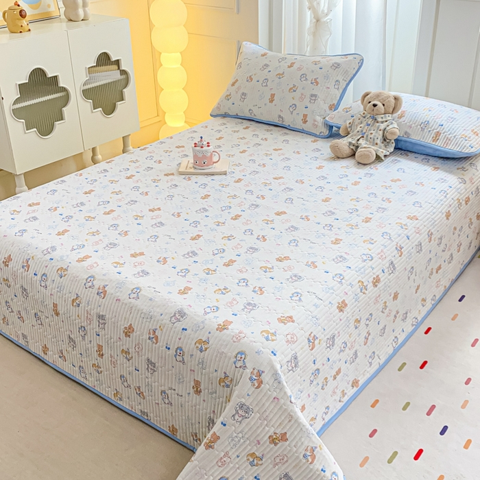 91家纺网 家纺一手货源 找家纺 顺顺家纺 2025新款全棉卡通夹棉床盖 萌宠大会