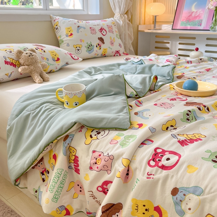 91家纺网 家纺一手货源 找家纺 贝扬思家纺 2025新款水洗皱皱纱系列夏被-系列二 童话世界