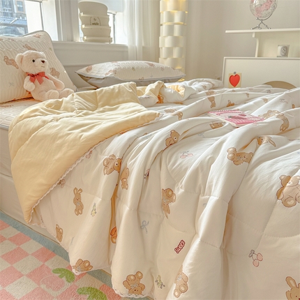 慕尚家纺  2025春夏新款乳胶凉席水洗棉夏被夏凉被空调被三件套四件套 宝贝小熊