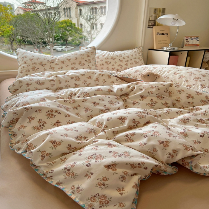 91家纺网 家纺一手货源 找家纺 葡萄家 2025爆款高克重彩色三角针A类针织双层纱四件套 提供买家秀 弥拉