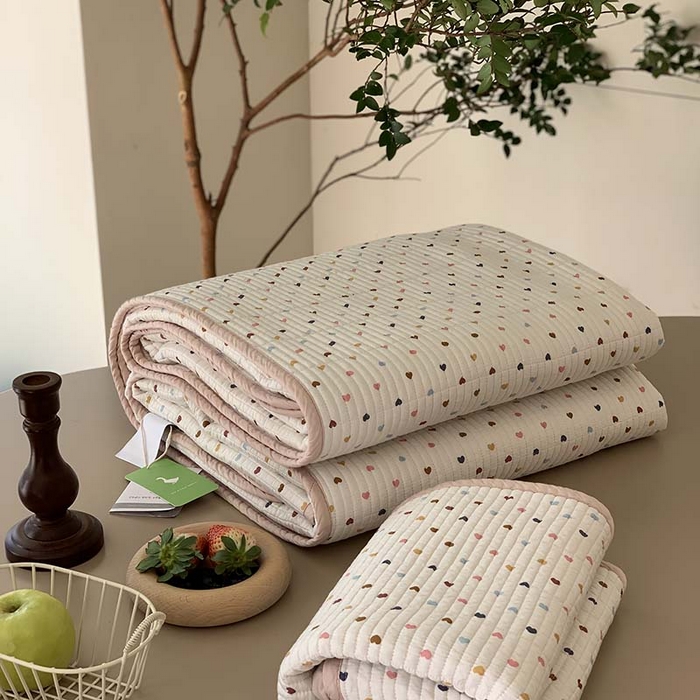 91家纺网 家纺一手货源 找家纺 汇庭 2025新款蔓莎床盖三件套系列-实拍 彩色心情