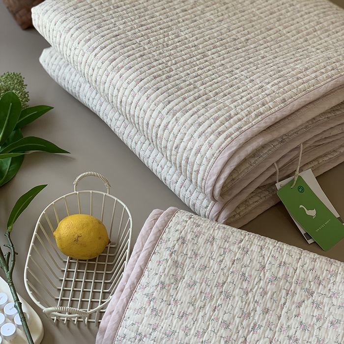 91家纺网 家纺一手货源 找家纺 汇庭 2025新款全棉床盖三件套-实拍 小美芯庄园