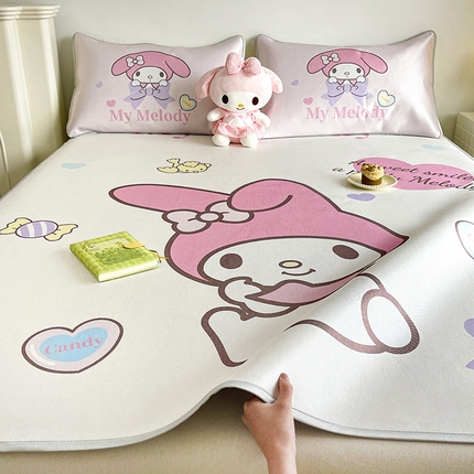 米帛家纺 2025新款 A类大版三丽鸥冰藤席-床席款 糖果美乐蒂