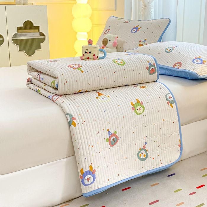 91家纺网 家纺一手货源 找家纺 顺顺家纺 2025新款全棉卡通夹棉床盖 小可爱