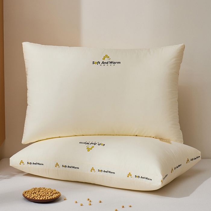 91家纺网 家纺一手货源 找家纺 昕科 2025新款全棉A类大豆纤维立体安睡枕头-高中低款-纯棉大豆纤维枕芯 大豆立体安睡-高枕