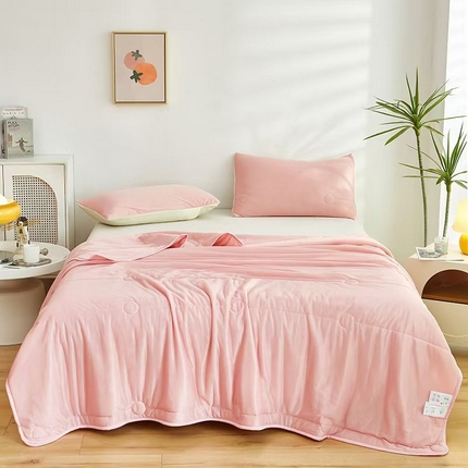 91家纺网 家纺一手货源 找家纺 （总）柏薇 2025新款纯色冰激凌凉感丝夏凉被空调被