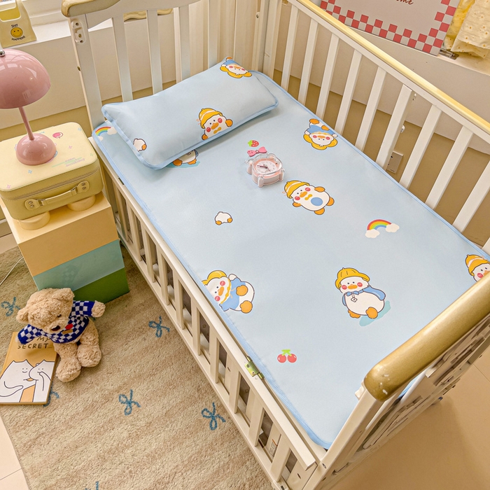 91家纺网 家纺一手货源 找家纺 （总）富馨莱 2025新款幼儿园冰丝席A类抗菌儿童空调席支持定制尺寸