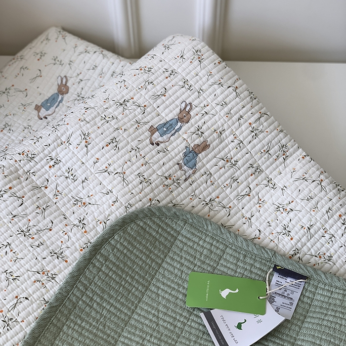 91家纺网 家纺一手货源 找家纺 汇庭 2025新款全棉床盖三件套-实拍 萝卜兔