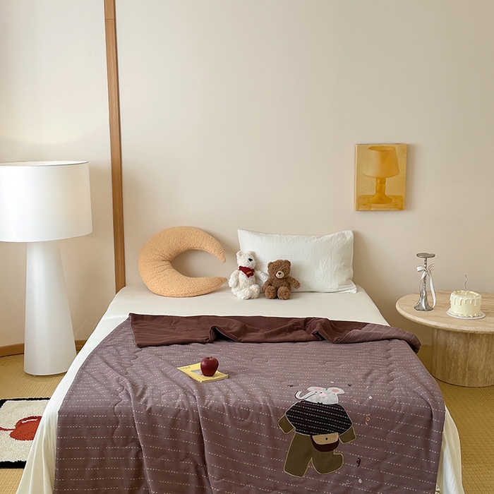 91家纺网 家纺一手货源 找家纺 月夏 2025新款全棉色织提花新疆棉花夏被被子被芯-彩点律动 彩点律动-紫色