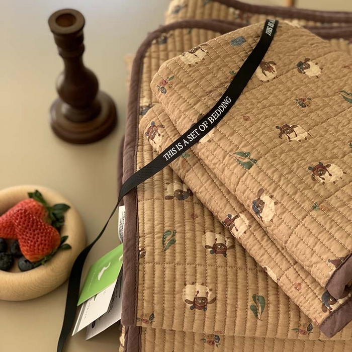 91家纺网 家纺一手货源 找家纺 汇庭 2025新款蔓莎床盖三件套系列-实拍 雪莉咩