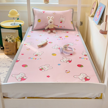 富馨莱 2025新款学生平铺款冰藤印花凉席A类抗菌冰丝席支持定制尺寸 甜心兔