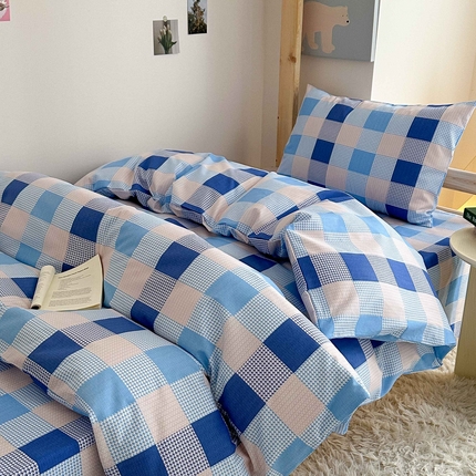 91家纺网 家纺一手货源 找家纺 （总）拔萃 2025新款全棉纯棉足标13372印花学生上下铺套件纯棉宿舍三件套六件套