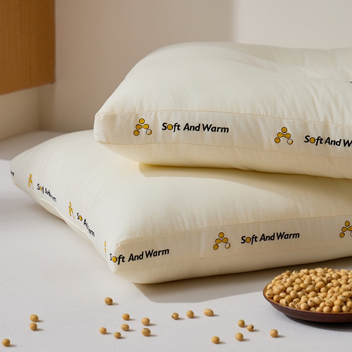 91家纺网 家纺一手货源 找家纺 昕科 2025新款全棉A类大豆纤维立体安睡枕头-高中低款-纯棉大豆纤维枕芯 大豆立体安睡-中枕