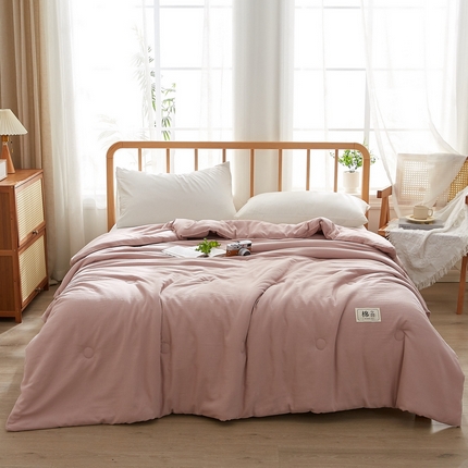 伊人坊 2025新款全棉印花夏被 豆沙