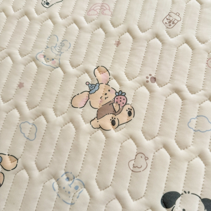 91家纺网 家纺一手货源 找家纺 慕尚家纺  2025春夏新款乳胶凉席水洗棉夏被夏凉被空调被三件套四件套 吖咪兔