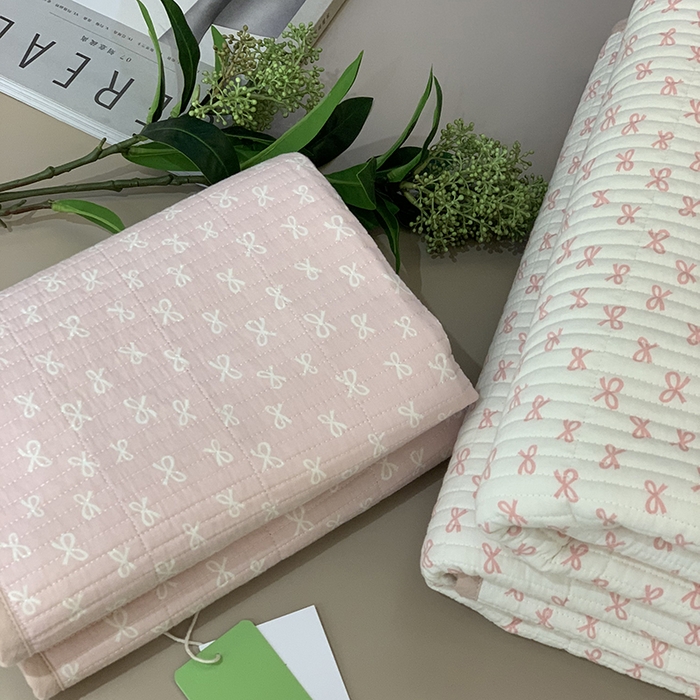 91家纺网 家纺一手货源 找家纺 汇庭 2025新款全棉床盖三件套-实拍 小贝蝶粉