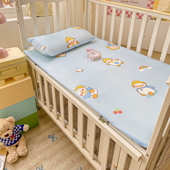 91家纺网 家纺一手货源 找家纺 （总）富馨莱 2025新款幼儿园冰丝席A类抗菌儿童空调席支持定制尺寸