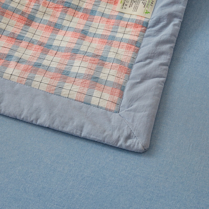 91家纺网 家纺一手货源 找家纺 伊人坊 2025新款A类无印风水洗棉新疆棉花夏被 贝拉粉