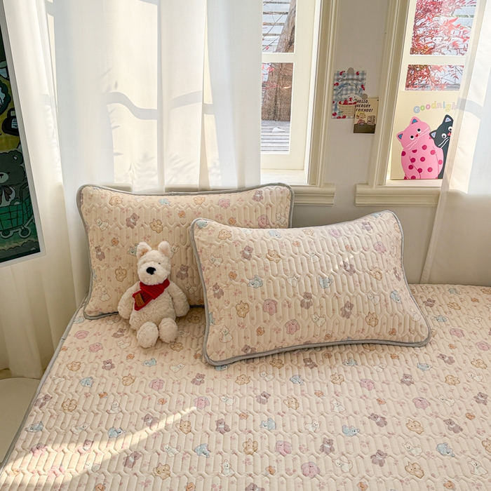 91家纺网 家纺一手货源 找家纺 慕尚家纺  2025春夏新款乳胶凉席水洗棉夏被夏凉被空调被三件套四件套 小奶狗