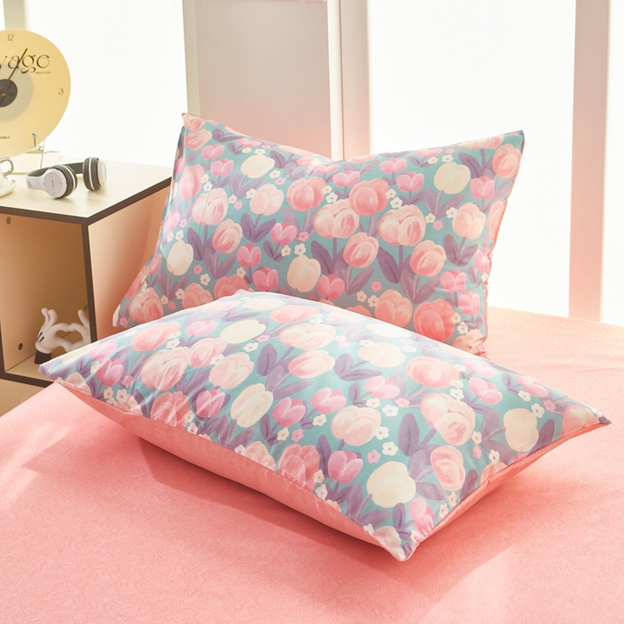 91家纺网 家纺一手货源 找家纺 黛妮雅 2025新款AB版全棉印花单被套床单枕套 花香丽影