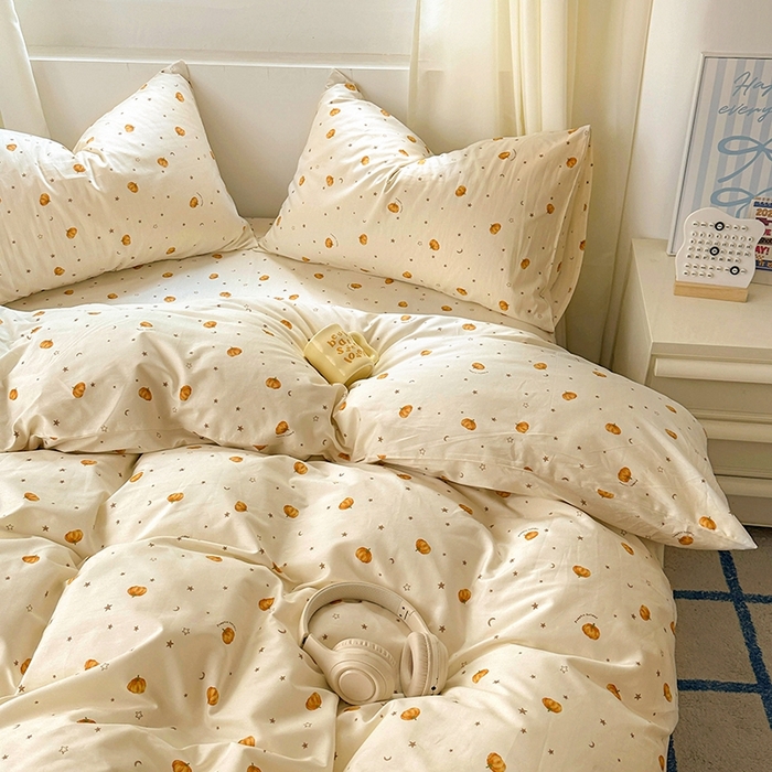 91家纺网 家纺一手货源 找家纺 田野2025新款13372全A全棉四件套 小南瓜