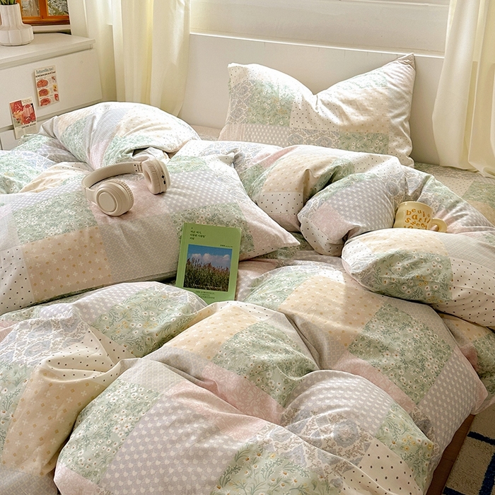 91家纺网 家纺一手货源 找家纺 田野2025新款13372全A全棉四件套 阳光花房