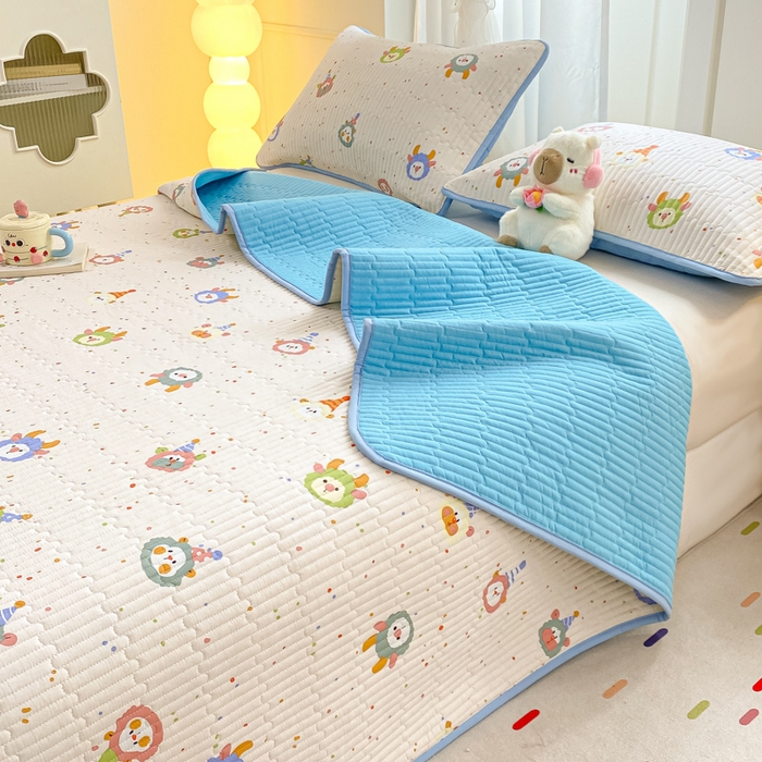 91家纺网 家纺一手货源 找家纺 顺顺家纺 2025新款全棉卡通夹棉床盖 小可爱