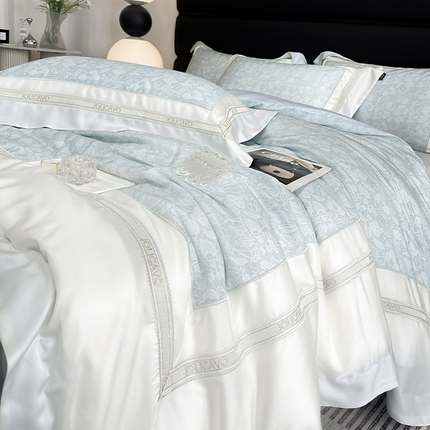 91家纺网 家纺一手货源 找家纺 （总） 2025新款高端轻奢A类母婴级兰精天丝全工艺刺绣四件套高端真丝夏季丝滑裸睡床上用品