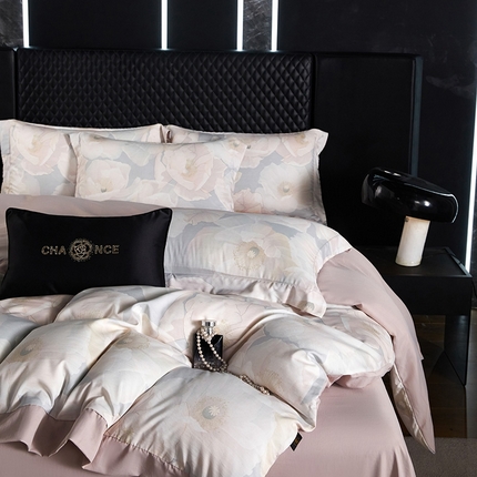 91家纺网 家纺一手货源 找家纺 （总）棠颂 2025新款s莱赛尔天丝数码印花四件套（礼盒款）