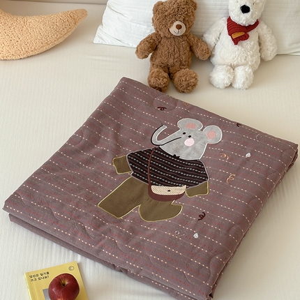 月夏 2025新款全棉色织提花新疆棉花夏被被子被芯-彩点律动 彩点律动-紫色