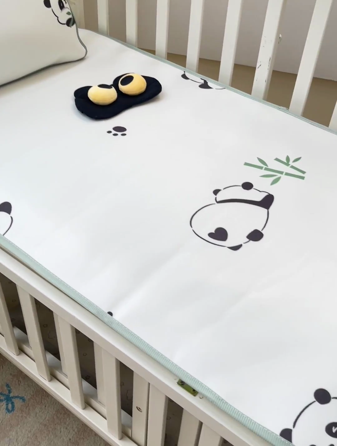 91家纺网 家纺一手货源 找家纺 富馨莱 2025新款幼儿园冰丝席A类抗菌儿童空调席支持定制尺寸 熊猫胖胖