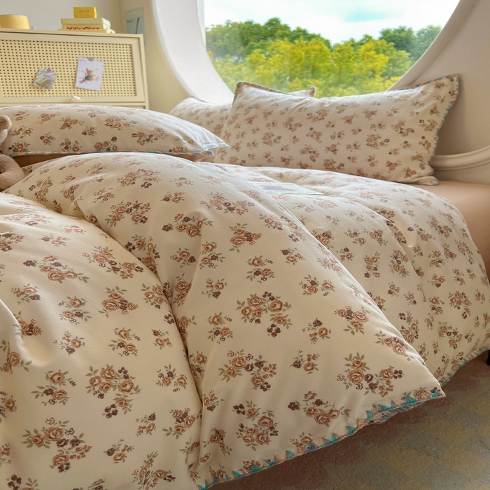 91家纺网 家纺一手货源 找家纺 葡萄家 2025爆款高克重彩色三角针A类针织双层纱四件套 提供买家秀 弥拉