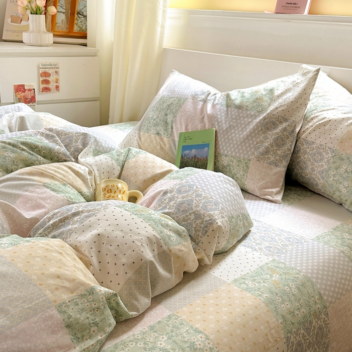 91家纺网 家纺一手货源 找家纺 田野2025新款13372全A全棉四件套 阳光花房