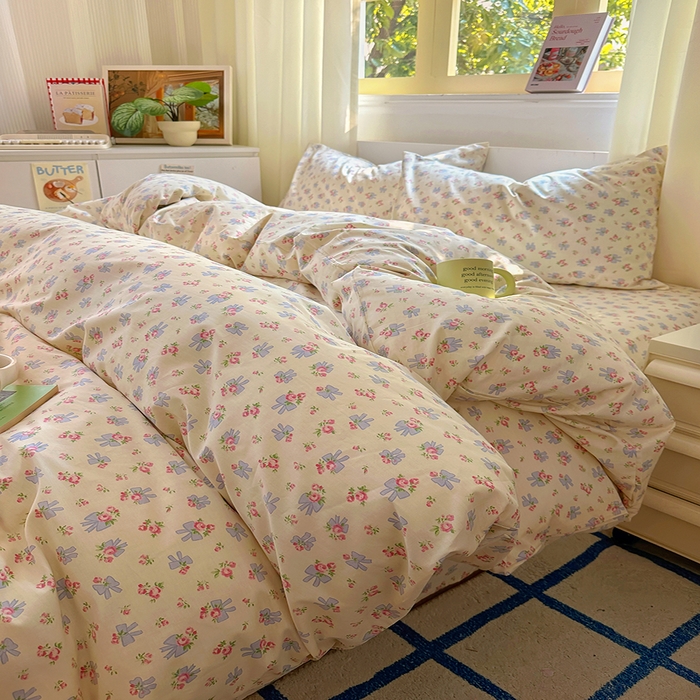 91家纺网 家纺一手货源 找家纺 田野2025新款13372全A全棉四件套 贝拉