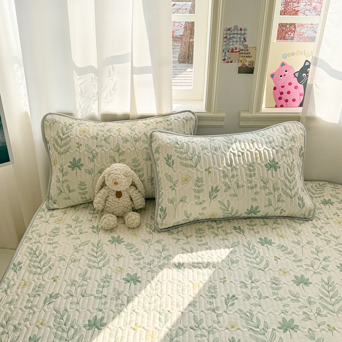 91家纺网 家纺一手货源 找家纺 慕尚家纺  2025春夏新款乳胶凉席水洗棉夏被夏凉被空调被三件套四件套 风信子