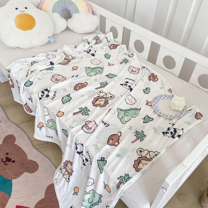 91家纺网 家纺一手货源 找家纺 2026新款儿童针织多功能盖毯 儿童乐园