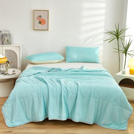 91家纺网 家纺一手货源 找家纺 （总）柏薇 2025新款纯色冰激凌凉感丝夏凉被空调被