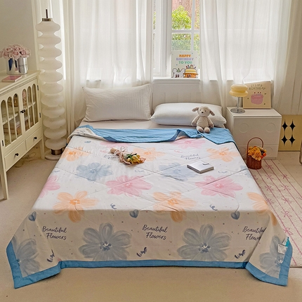 91家纺网 家纺一手货源 找家纺 心悦家纺 2025新款全棉印花棉花夏被 穆尼斯