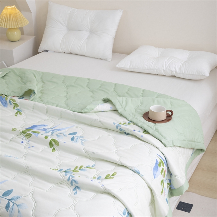 91家纺网 家纺一手货源 找家纺 席万佳 2025新款直播热款印花夏凉被空调被被子被芯水洗棉夏被 半夏